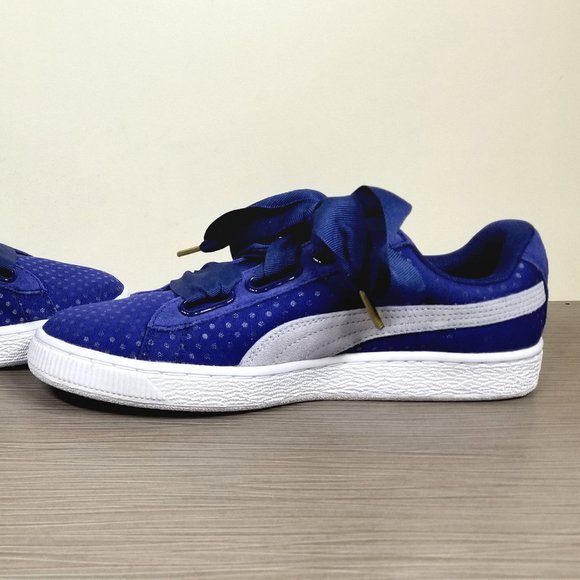 Puma Basket Heart Sneaker, Blue, Womens Size 9 US - Picture 7 of 11